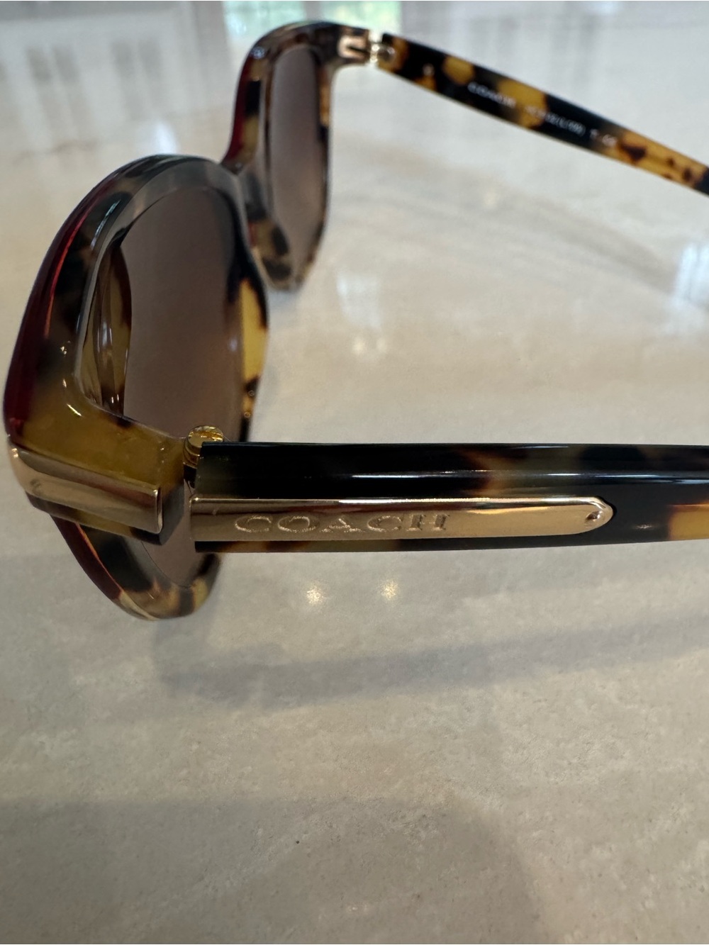 Coach Burgundy and Tortoiseshell Cat-Eye Sunglasses - Picture 4 of 10